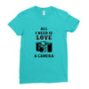 All i Need is Love A Camera Ladies Fitted T-Shirt