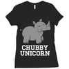 chubby unicorn rhino Ladies Fitted T-Shirt