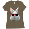 Easter Bunny Face Too Hip To Hop Ladies Fitted T-Shirt