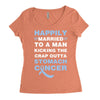 happily married to a man kicking the crap outta stomach cancer Women's Triblend Scoop T-shirt