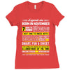 Legends Are Born In November Ladies Fitted T-Shirt