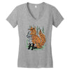 polygon fox graphic Women's V-Neck T-Shirt