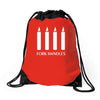 fork handles  four candles   funny Drawstring Bags