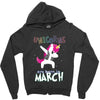 Unicorns are Born in March Dabbing Zipper Hoodie