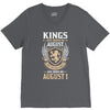Kings Are Born In August But The Real Kings Are Born On August 1 V-Neck Tee
