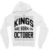 kings are born in october Zipper Hoodie