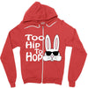 too hip to hop   bunny easter Zipper Hoodie