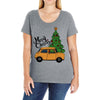 merry christmas car Ladies Curvy T-Shirt