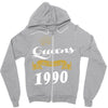 queens are born in 1990 Zipper Hoodie