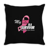My Mom Is A Survivor Throw Pillow