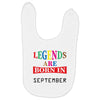 legends are born september Baby Bibs