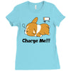 corgi cute puppy low battery charge me Ladies Fitted T-Shirt