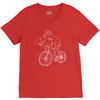 shark riding bicycle bike funny V-Neck Tee