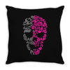 two coloured patterned skull   mens funny Throw Pillow