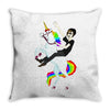 unicorn and human best friends Throw Pillow