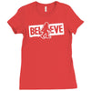 believe big foot sasquatch bigfoot Ladies Fitted T-Shirt