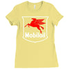 mobil oil vintage logo Ladies Fitted T-Shirt