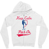 keep calm and pitch on Zipper Hoodie