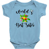 world's best sister with flowers Baby Bodysuit