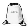 just fine Drawstring Bags