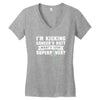 I Am Kicking Cancers Butt Whats Your Superpower ? Women's V-Neck T-Shirt