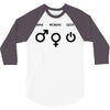 man woman geek symbols 3/4 Sleeve Shirt