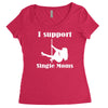 i support single moms stripper pole dancer funny saying Women's Triblend Scoop T-shirt