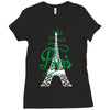 paris script eiffel tower french france Ladies Fitted T-Shirt