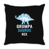 grumpa saurus rex Throw Pillow