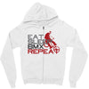 eat sleep bmx repeat Zipper Hoodie