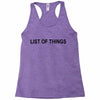 lost of things Racerback Tank