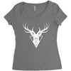 deer head vector white logo Women's Triblend Scoop T-shirt
