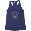 lion face lines Racerback Tank