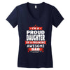 proud daughter dad Women's V-Neck T-Shirt