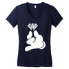 cartoon hands holding diamond Women's V-Neck T-Shirt
