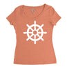 steering wheel sail boat funny Women's Triblend Scoop T-shirt