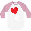 bird love heart animal graph note music party pop art gift 3/4 Sleeve Shirt