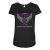 my hero is now my angel pancreatic cancer awareness Maternity Scoop Neck T-shirt
