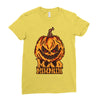 mad halloween pumpkin Ladies Fitted T-Shirt