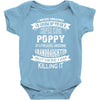 Super Cool Poppy Of A Freaking Awesome Granddaughter Baby Onesie