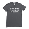 i just want to leave and go camping Ladies Fitted T-Shirt