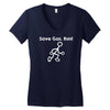 save gas run Women's V-Neck T-Shirt