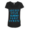 alphabet abc elemno Maternity Scoop Neck T-shirt