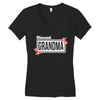 blessed grandma with flower white color Women's V-Neck T-Shirt