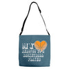 my heart basketball Adjustable Strap Totes
