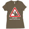body under construction road sign Ladies Fitted T-Shirt