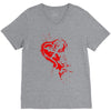 heartless splatter V-Neck Tee