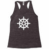 steering wheel sail boat funny Racerback Tank