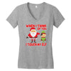 touch my elf christmas fun and naughty Women's V-Neck T-Shirt