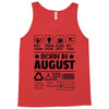 Born In August Tank Top
